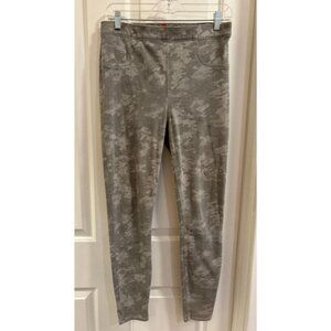 Spanx Women's Ankle Pants Army Green Camo Print Pull-On Slim Fit Jeggings Size L